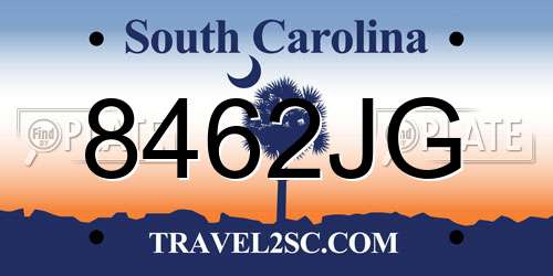 8462JG South Carolina License Plate