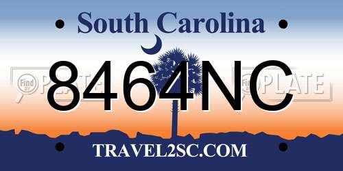 8464NC South Carolina License Plate