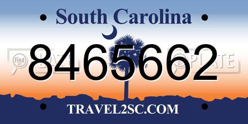 8465662 South Carolina License Plate