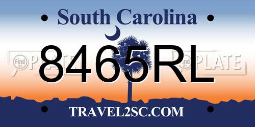8465RL South Carolina License Plate