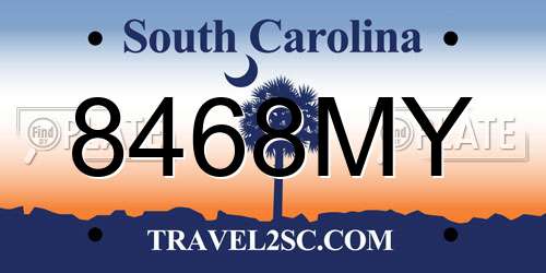 8468MY South Carolina License Plate