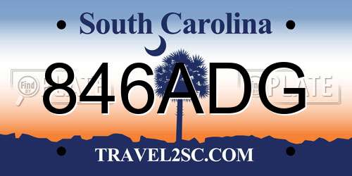 846ADG South Carolina License Plate