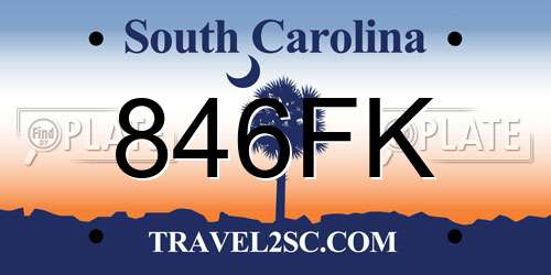 846FK South Carolina License Plate