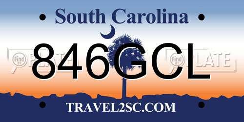 846GCL South Carolina License Plate