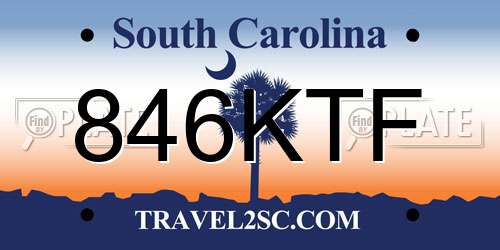 846KTF South Carolina License Plate