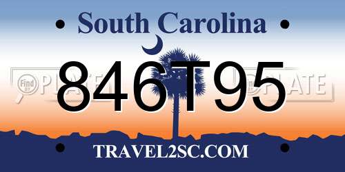 846T95 South Carolina License Plate
