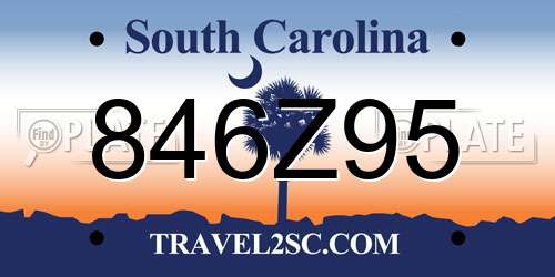 846Z95 South Carolina License Plate