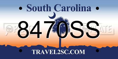 8470SS South Carolina License Plate
