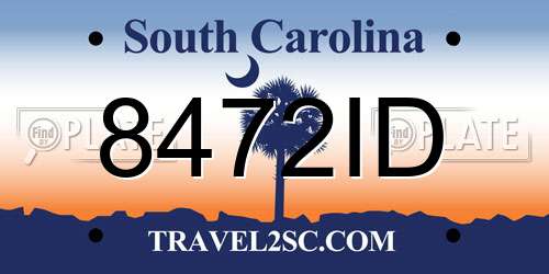 8472ID South Carolina License Plate