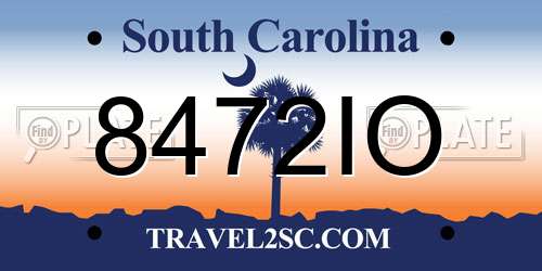 8472IO South Carolina License Plate