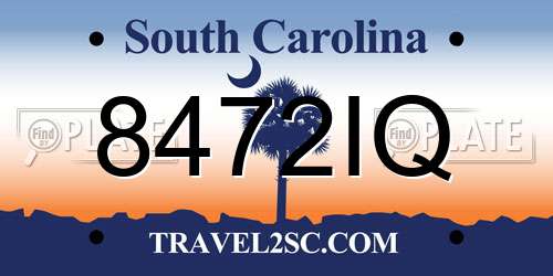 8472IQ South Carolina License Plate