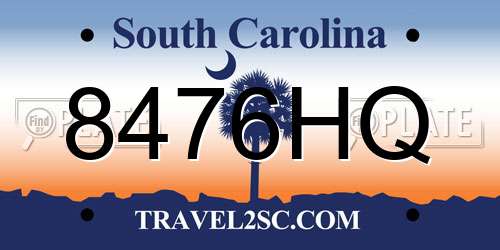 8476HQ South Carolina License Plate