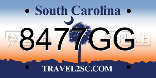 8477GG South Carolina License Plate