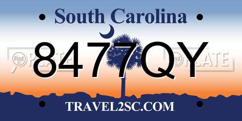 8477QY South Carolina License Plate