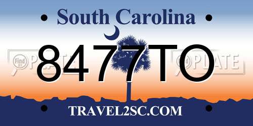 8477TO South Carolina License Plate