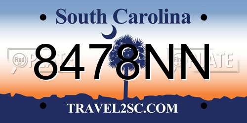 8478NN South Carolina License Plate