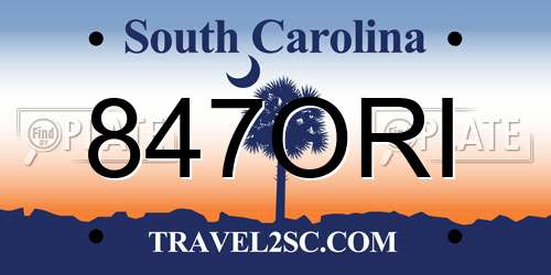 847ORI South Carolina License Plate