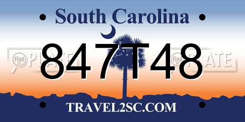 847T48 South Carolina License Plate