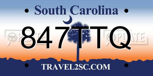 847TTQ South Carolina License Plate