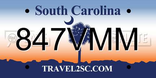 847VMM South Carolina License Plate