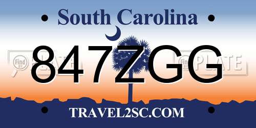 847ZGG South Carolina License Plate