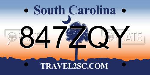 847ZQY South Carolina License Plate