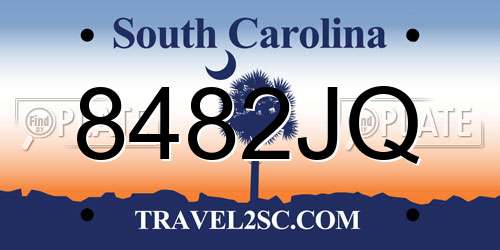 8482JQ South Carolina License Plate