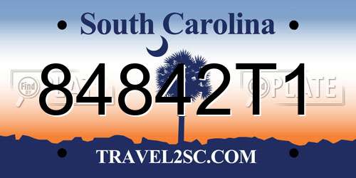 84842T1 South Carolina License Plate