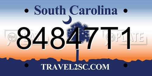 84847T1 South Carolina License Plate