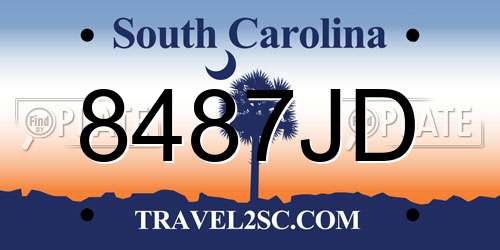 8487JD South Carolina License Plate