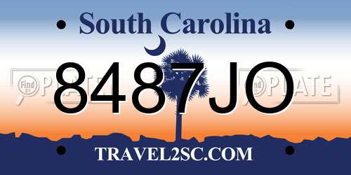 8487JO South Carolina License Plate