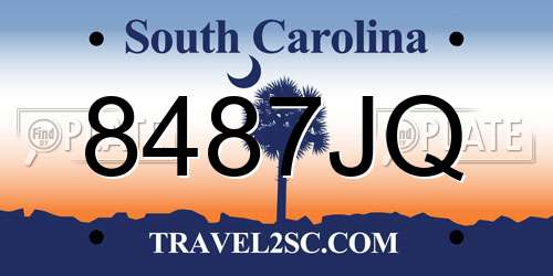 8487JQ South Carolina License Plate