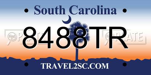 8488TR South Carolina License Plate