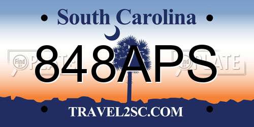 848APS South Carolina License Plate