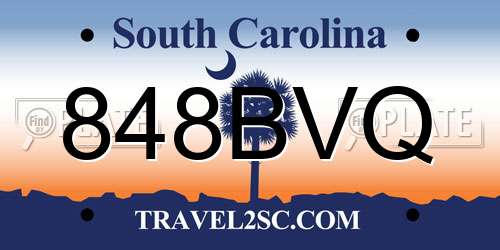 848BVQ South Carolina License Plate