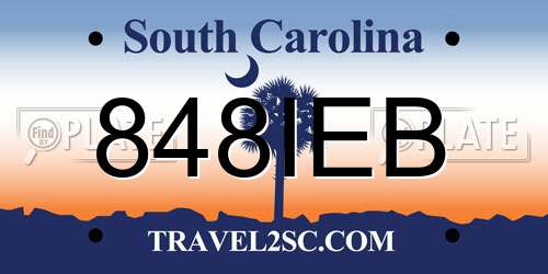 848IEB South Carolina License Plate