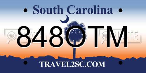 848OTM South Carolina License Plate