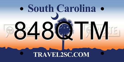 848QTM South Carolina License Plate