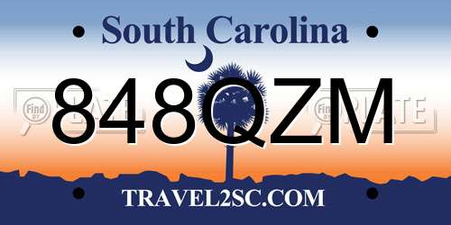 848QZM South Carolina License Plate