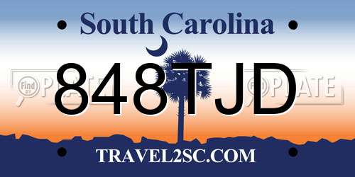 848TJD South Carolina License Plate
