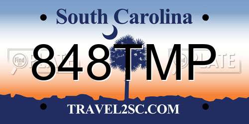 848TMP South Carolina License Plate