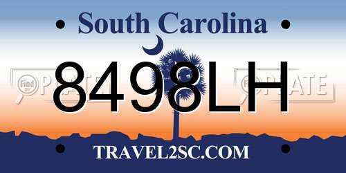 8498LH South Carolina License Plate