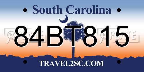 84BT815 South Carolina License Plate