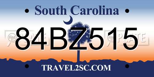 84BZ515 South Carolina License Plate