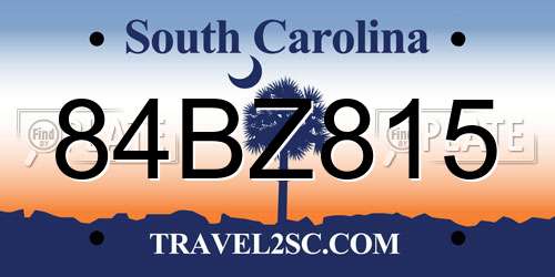 84BZ815 South Carolina License Plate