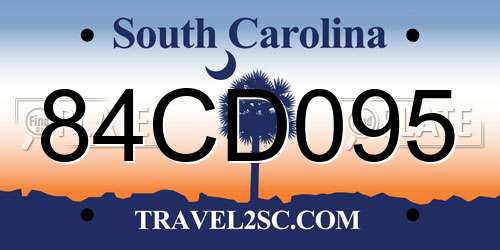 84CD095 South Carolina License Plate