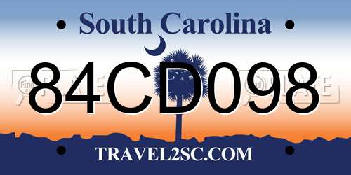84CD098 South Carolina License Plate