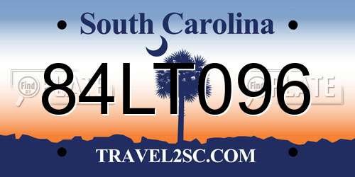 84LT096 South Carolina License Plate