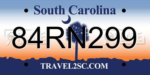 84RN299 South Carolina License Plate