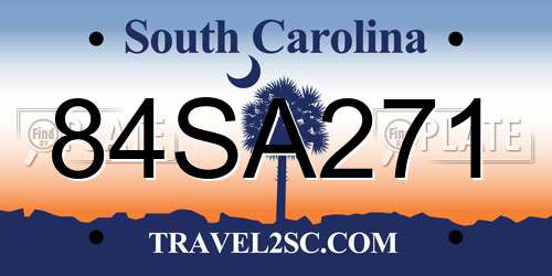 84SA271 South Carolina License Plate